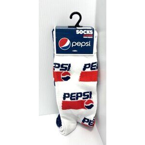 Men’s Pepsi Crew Socks 2 Pairs Size Large Comfortable Casual Novelty Fashion New
